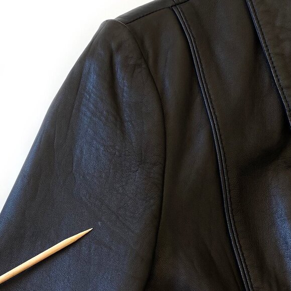 Nautica Womens Black Soft Leather Jacket Size S - Picture 14 of 16